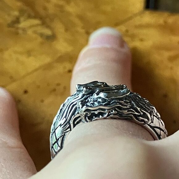 Sterling Silver Dragon Ring Size 6 - Picture 2 of 9